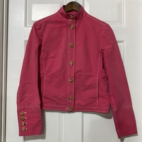 Michael Kors pink cotton button down coat - Picture 1 of 15